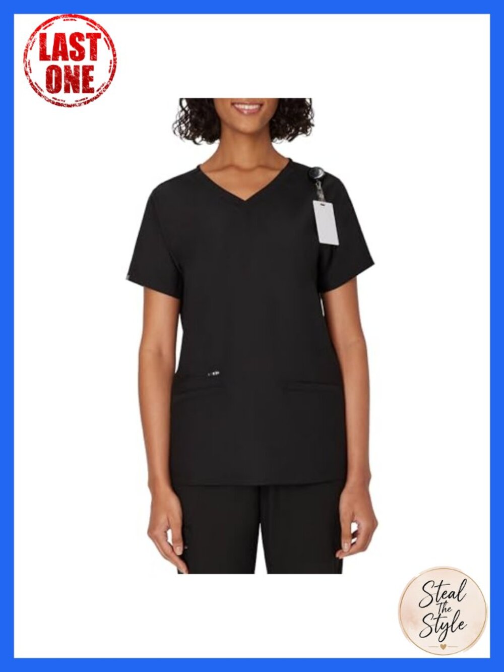 Premium Scrubs Top V-Neck Short Sleeve Moisture Wicking Stretch Medical Nurse